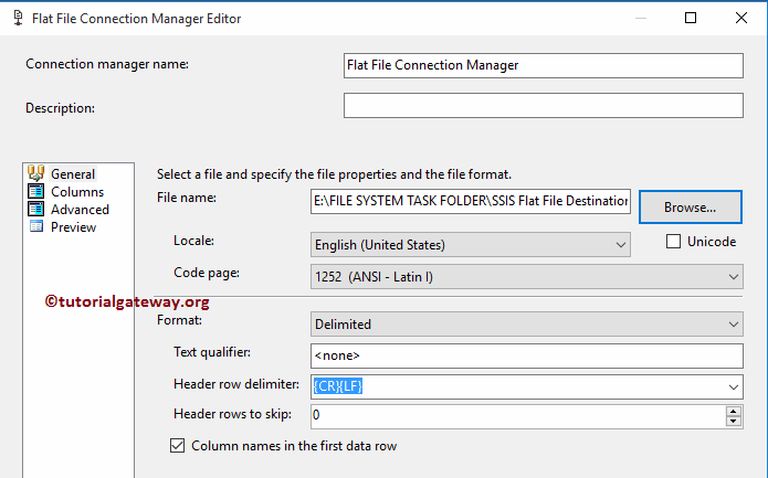 SSIS FLAT FILE Destination 6