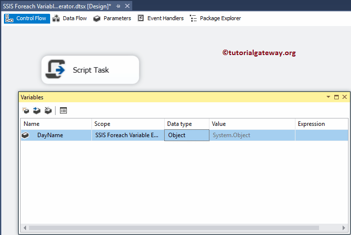 SSIS ForEach Variable Enumerator 3