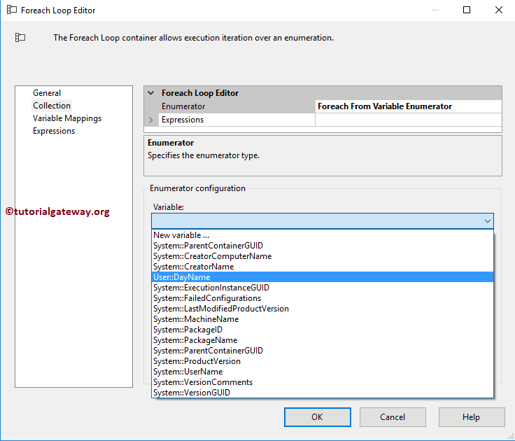 SSIS ForEach Variable Enumerator 8