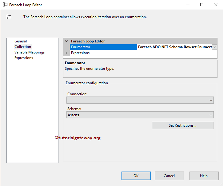 SSIS Foreach ADO.NET Schema Rowset Enumerator 4