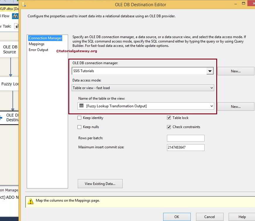 Choose Destination Database and Table 7