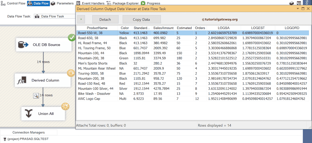 SSIS LOG Function to find base 10 logarithmic value