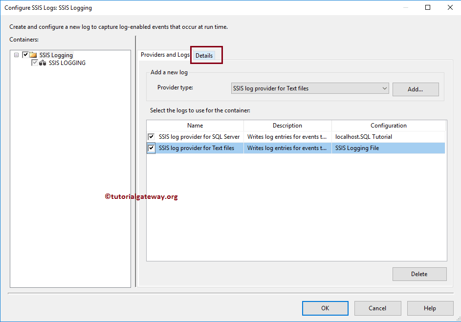 check mark both Sql and text files as the provider 15