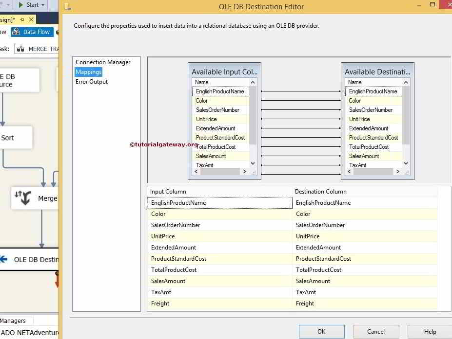 Check Input and Output Columns Mapping 11