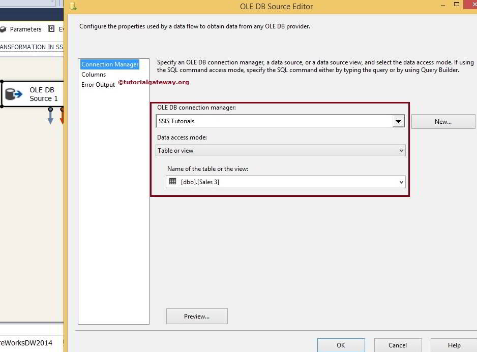 Choose Second Input Database and Table 4