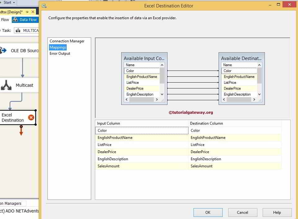 mapping Input and output Columns 8