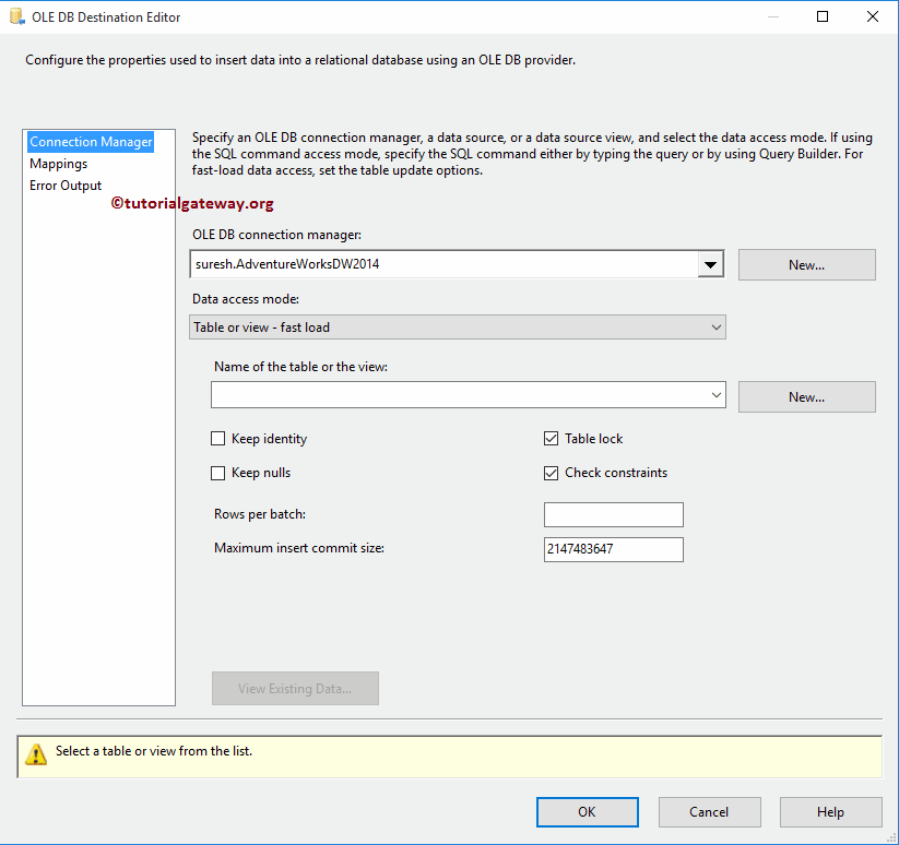SSIS OLE DB Destination 4