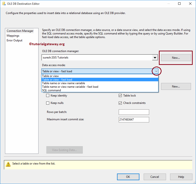 SSIS OLE DB Destination 5