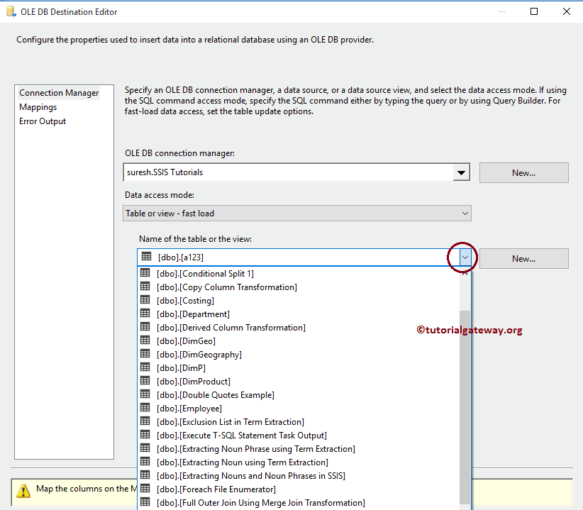 SSIS OLE DB Destination 6