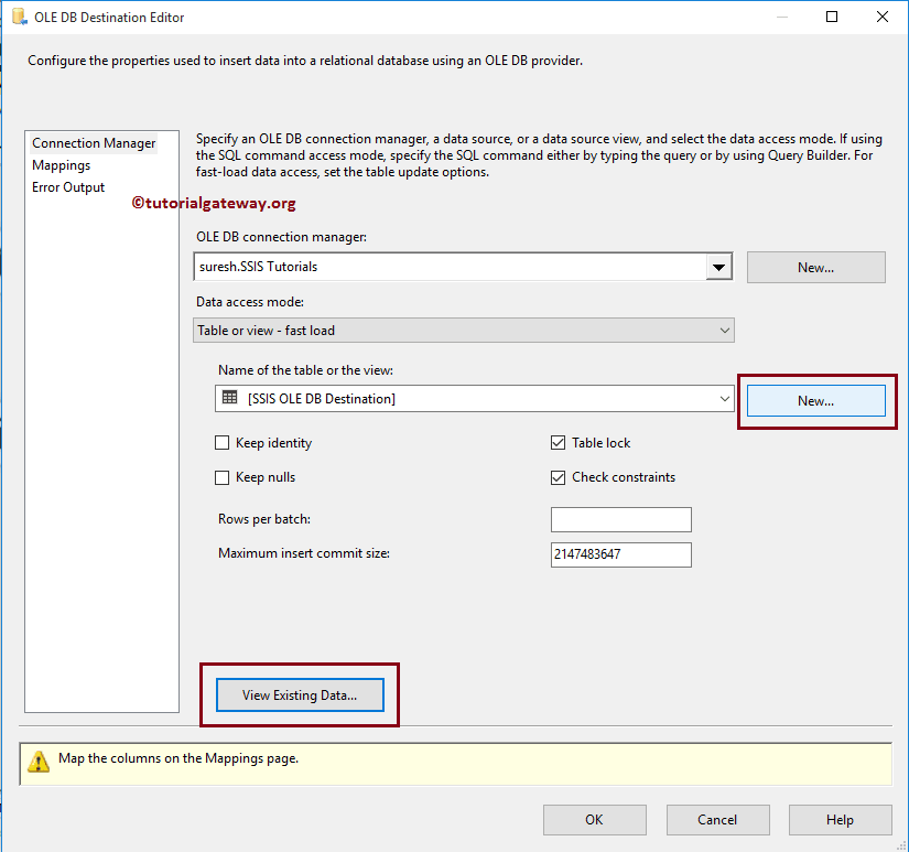 SSIS OLE DB Destination 7