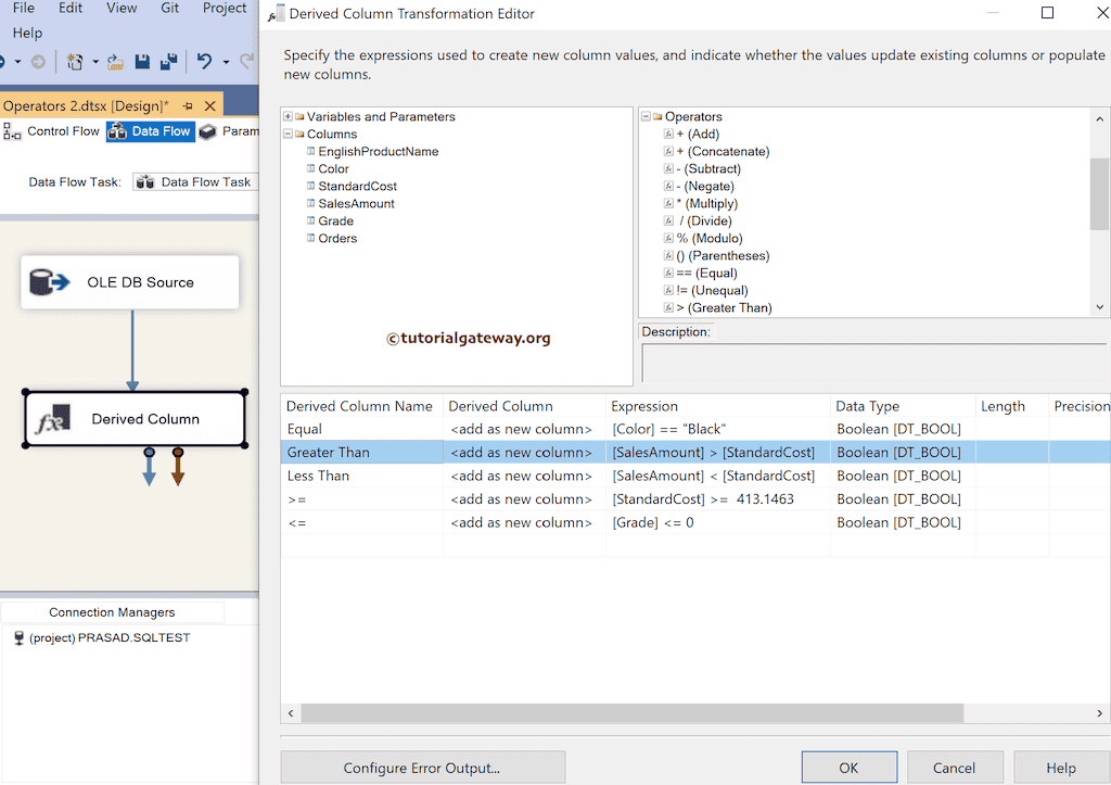 Comparison expression