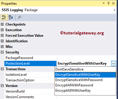 SSIS Package Protection Level 2