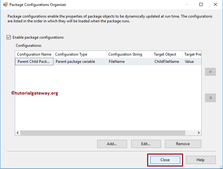 SSIS Parent Child Package Configuration Organizer
