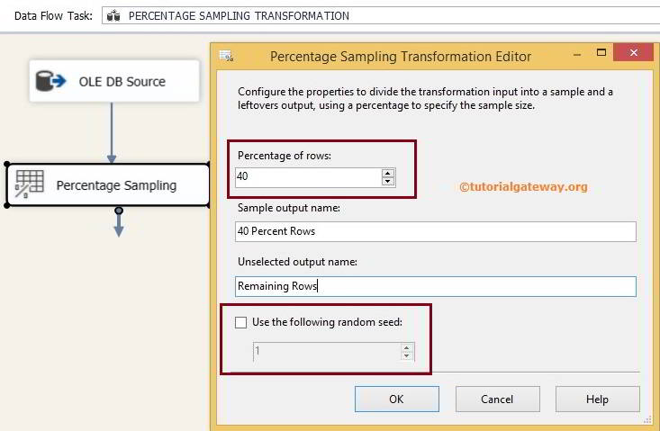 Percentage Sampling Transformation in SSIS 5
