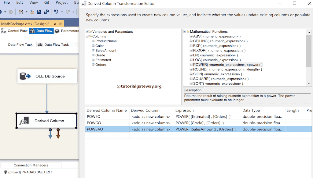 SSIS Power of a Number Expression 