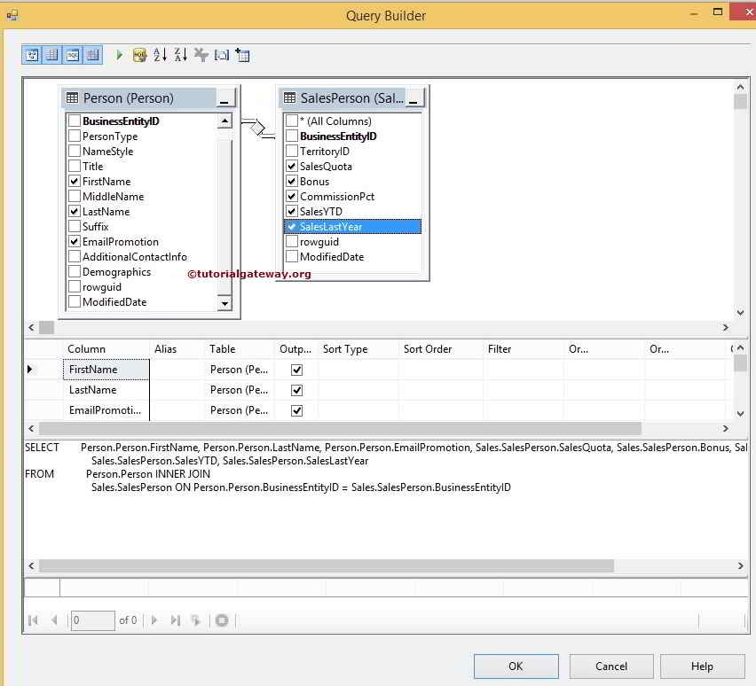 Query builder in SSIS 5