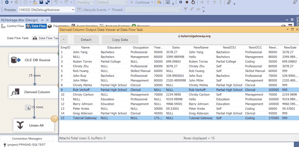 SSIS REPLACENULL Function to replace NULL values