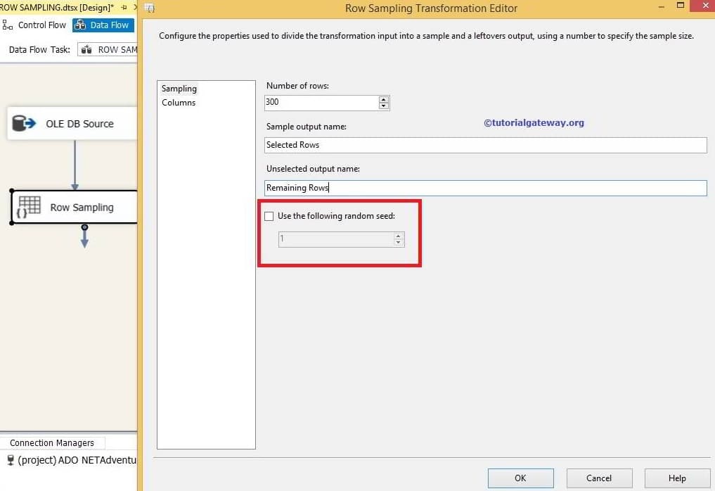 Row Sampling Transformation in SSIS 5 