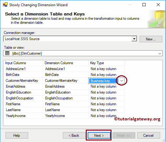 SSIS Slowly Changing Dimension Type 0 - 11