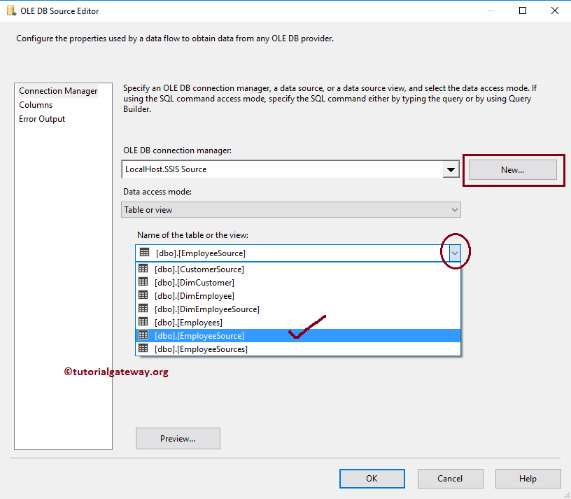 SCD OLED DB Source Editor