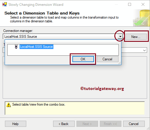 SCD Select Dimension Table and Keys