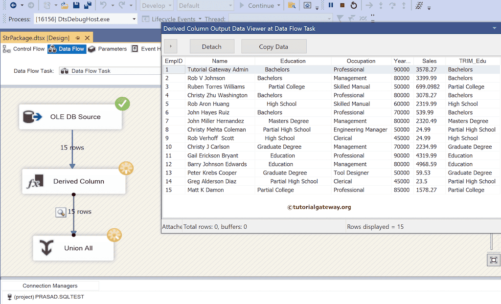 SSIS TRIM Function to remove leading and trailing spaces 