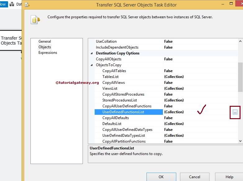 SSIS Transfer SQL Server Objects Task Copying Functions 3