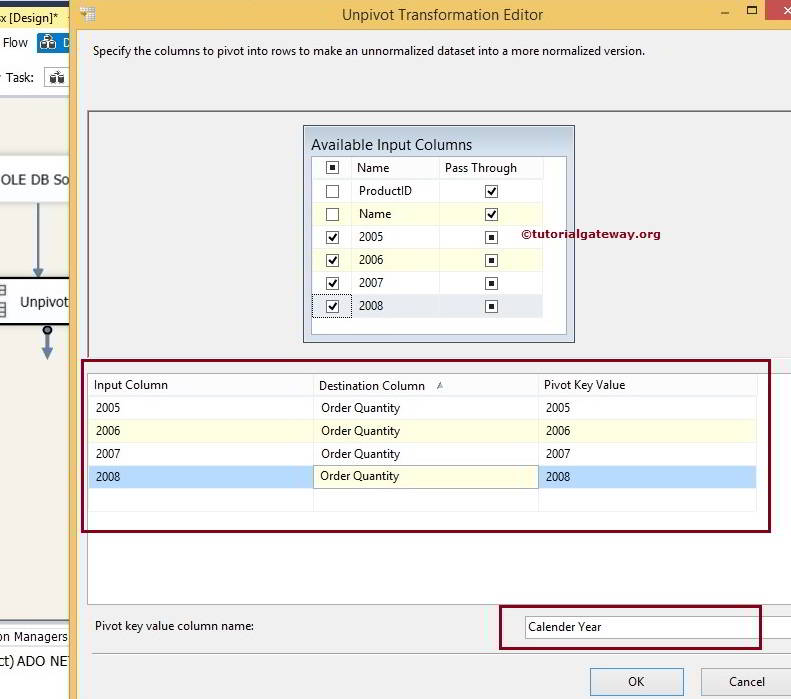 UNPIVOT Transformation in SSIS 6