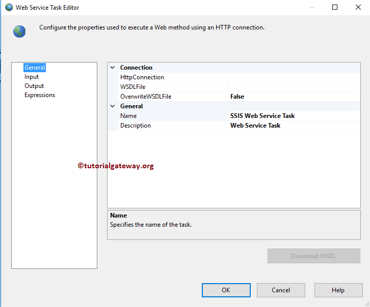 SSIS Web Service Task Editor