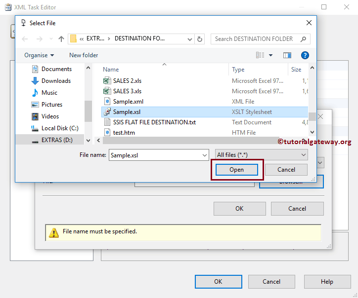 SSIS XML Task to Transform XML File Using XSLT 11