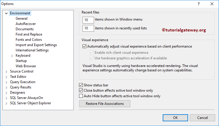 Change SSMS Font, Color, Size, Shortcuts