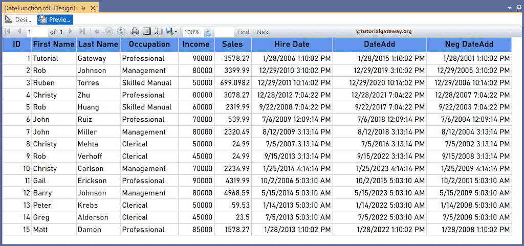 SSRS DateAdd Function to add time intervals preview