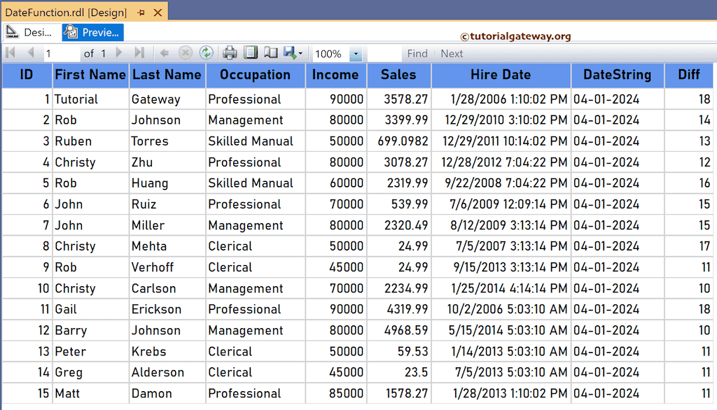 SSRS DateString Function to print the string format of current date according to the local system