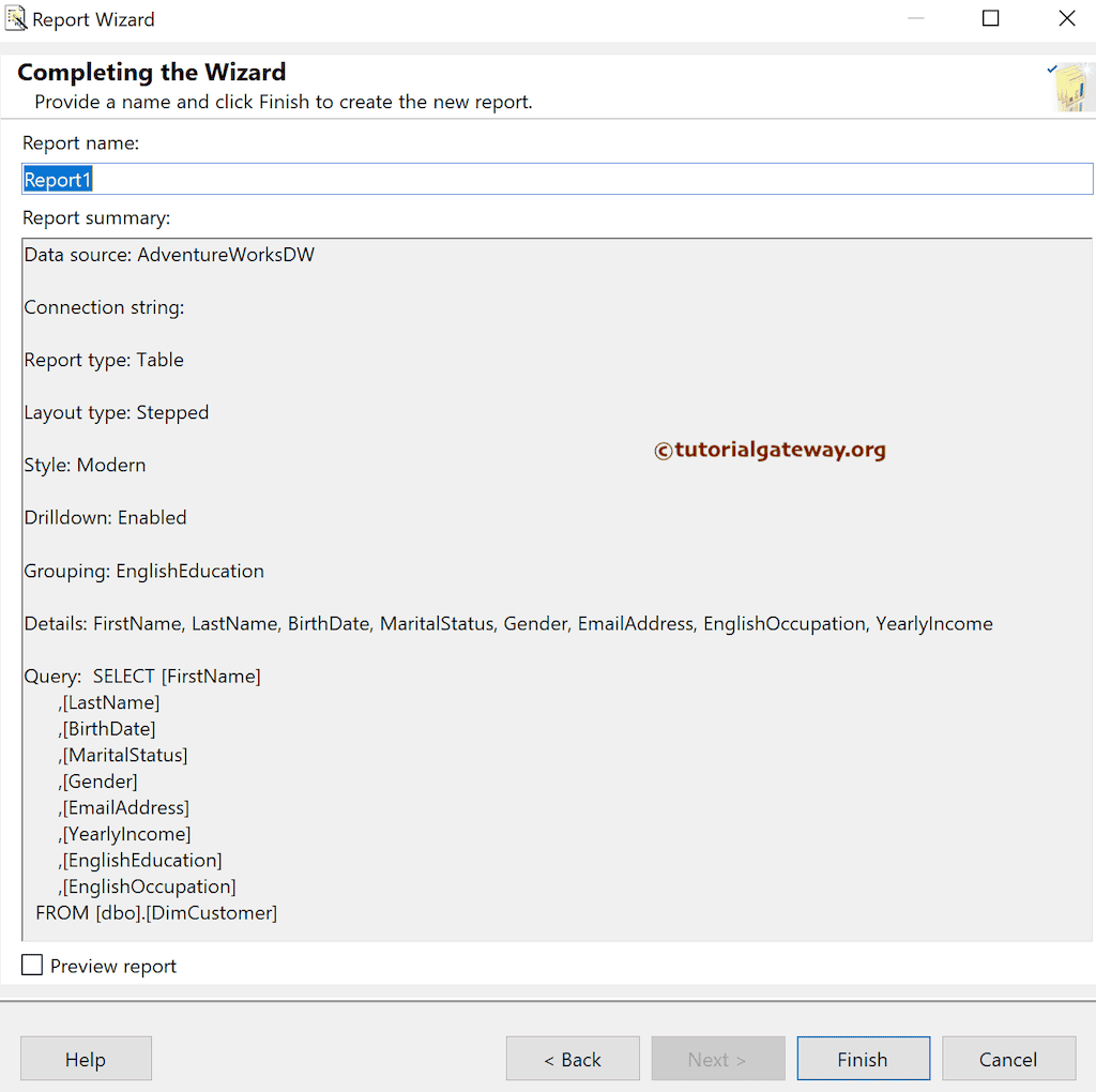 Add Name to Grouped Table Using SSRS Report Wizard