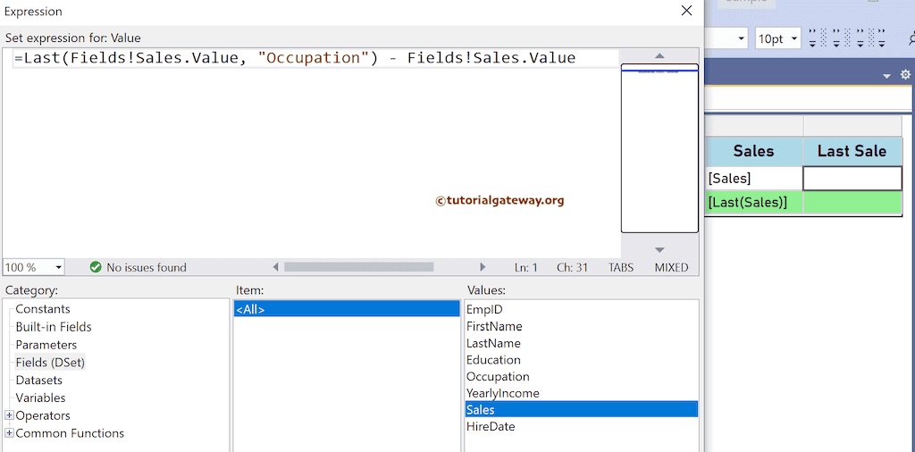 Complex last expression with group scope