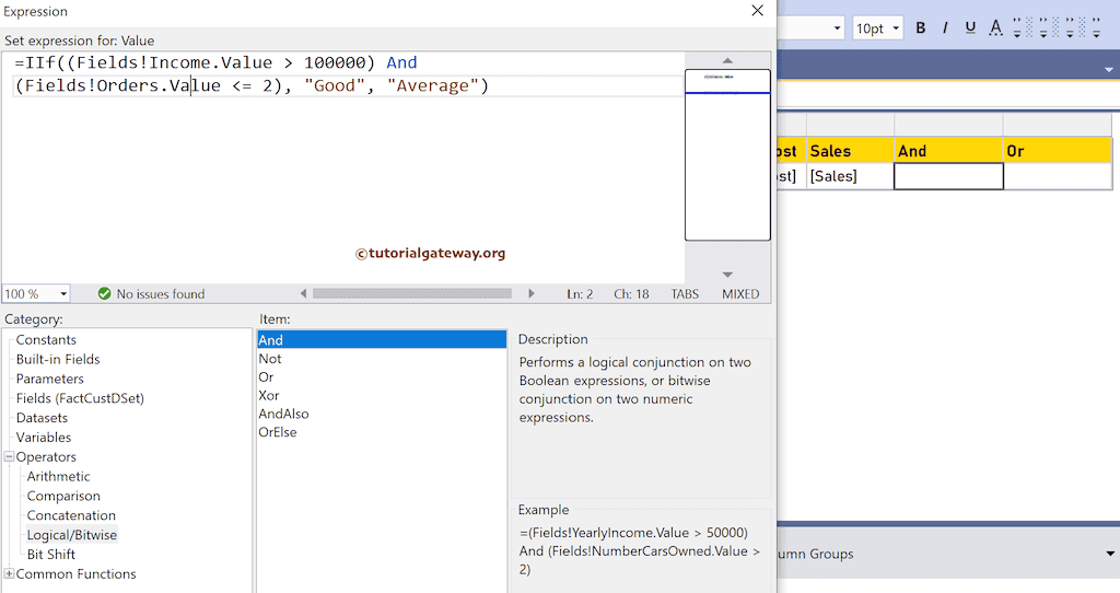 Logical and Bitwise Operators Expression