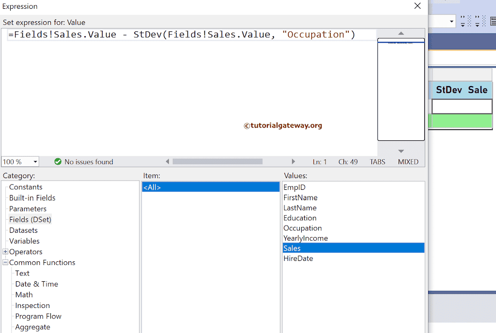 Complex Standard deviation expression with scope and group