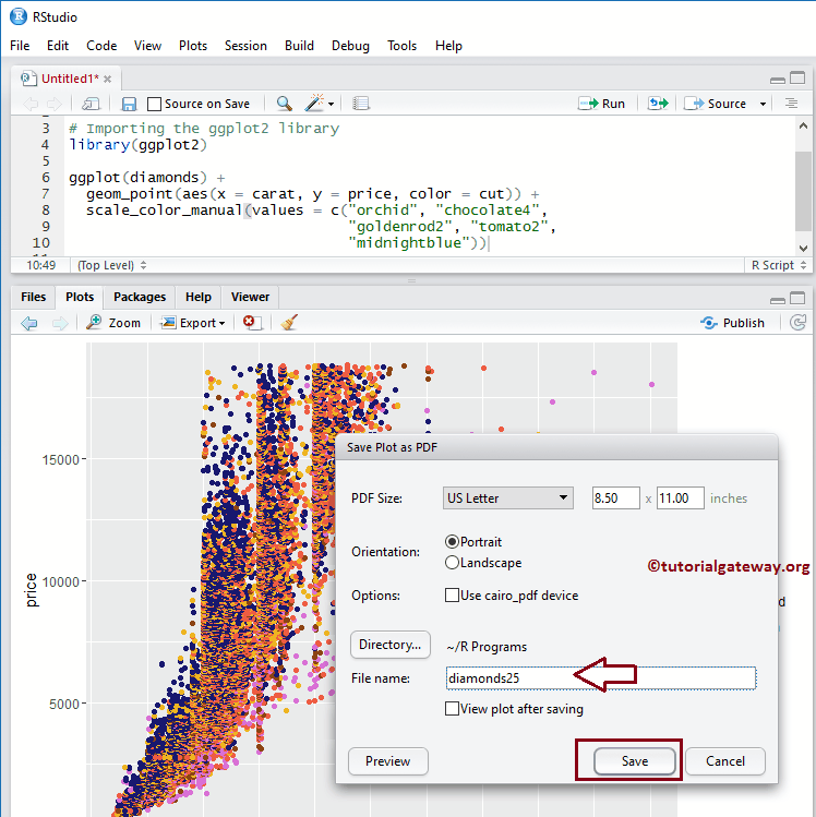 provide the PDF Size, orientation, and name 16