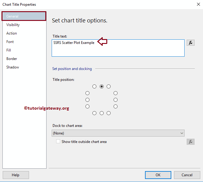 Change Scatter Chart Title Position