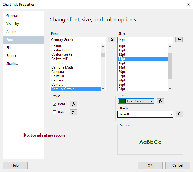 Format Scatter Chart Font