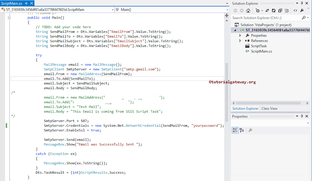 C# Code to Send an Email