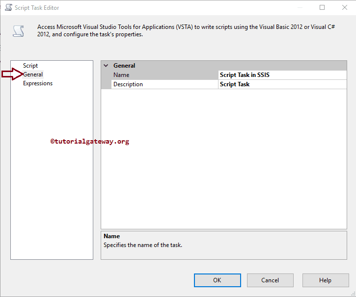Add name and Description under General tab 4