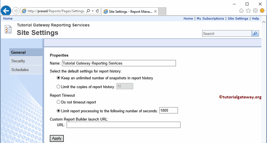 General Site Settings