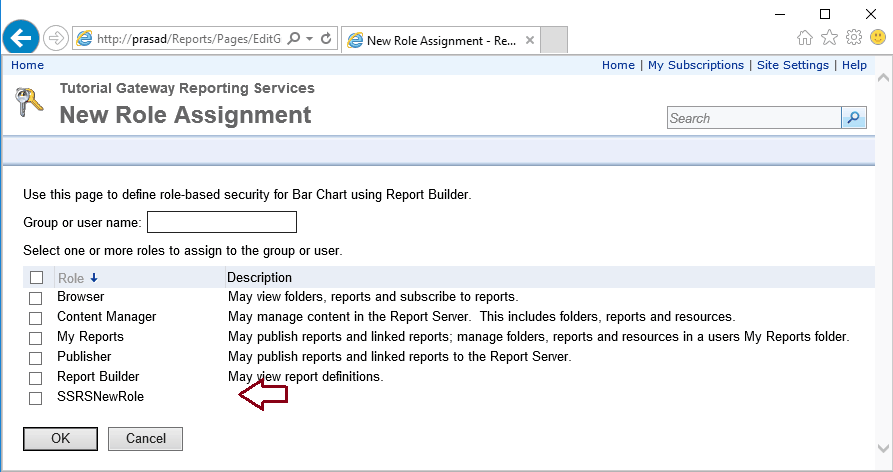 Add SQL User Role Security in Report Manager