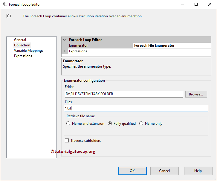 Select txt files in Enumerator Configuration
