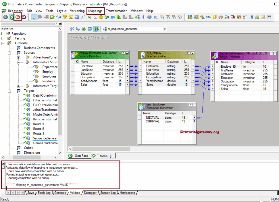 Sequence Generator Transformation in Informatica 10