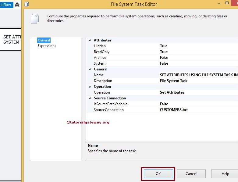 Setting Attributes Using File System Task in SSIS 9