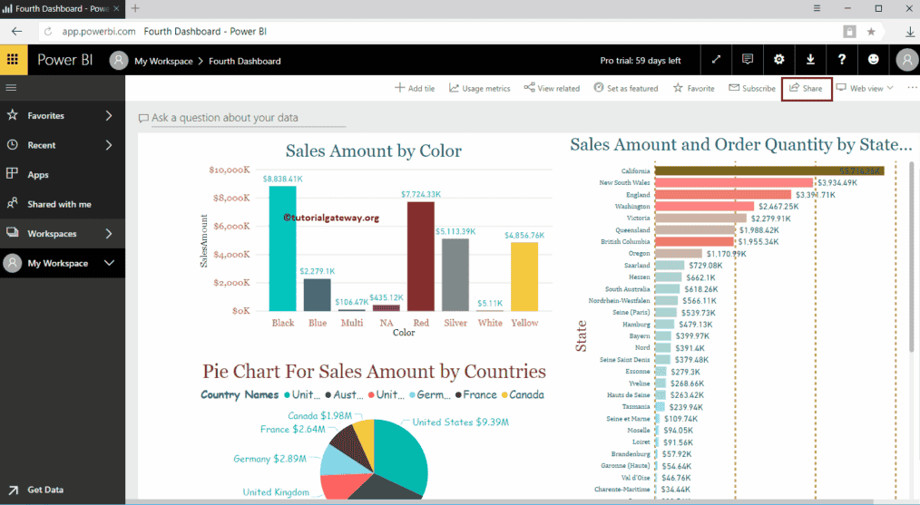 Click on the Share button 3