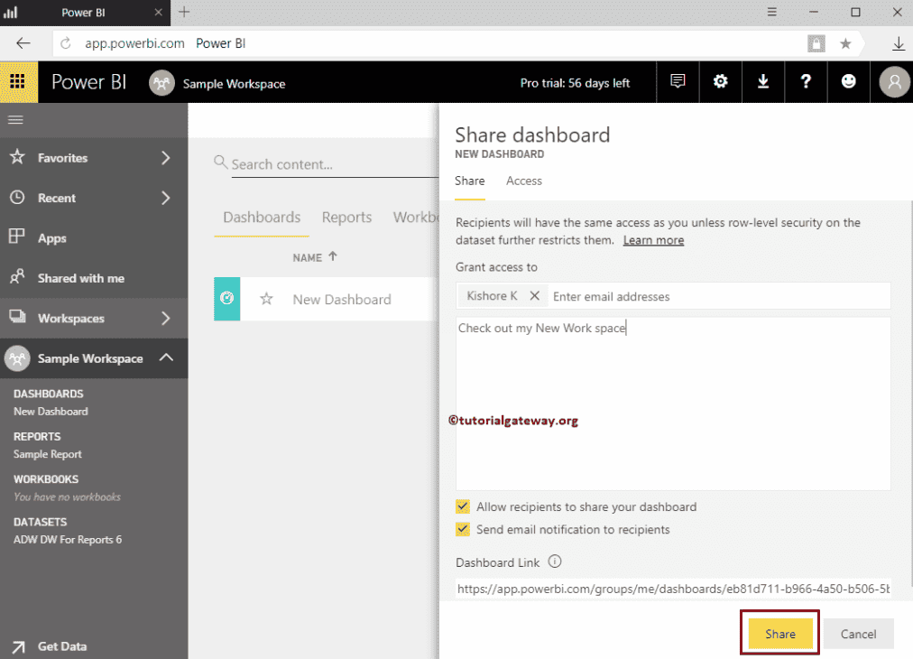 Share Power BI Workspace 4