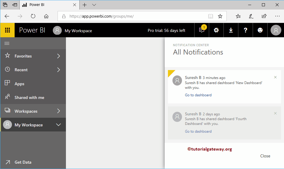 Notification Center to View 7
